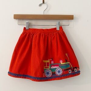 PICCOLINA EUC HTF Colorful Train Appliqué Corduroy Skirt